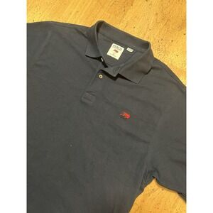 Perlis Polo Shirt Mens Large Black Crawfish Logo Cotton Stretch Peru Pique